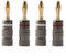 YiBiChin 4mm Speaker Banana Plugs 2 Pairs/4 PCS, 24K Gold Plated Banana Plugs for Speaker Wire, Dual Screw Lock Speaker Plug Connector for Amplifier HiFi AV Receiver (2 White and 2 Red)