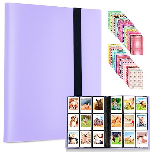 432 Taschen Mini Fotoalbum für Fujifilm Instax Mini 7s 7+ 8 8+ 9 11 12 25 26 50s 70 90, für Polaroid Z2300, für Polaroid PIC-300P Film Sofortbildkamera & Namenskarte (Lila)