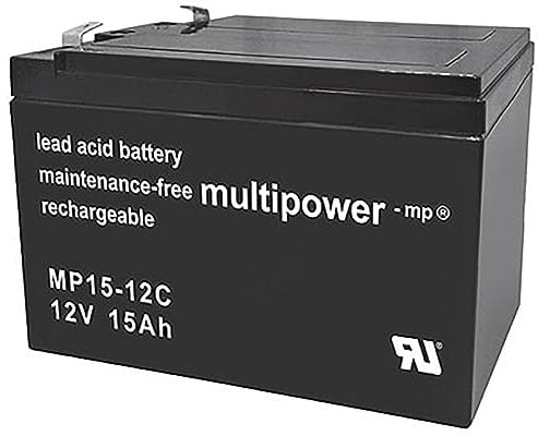 Multipower PB-12-15 MP15-12C Bleiakku 12V 15Ah Blei-Vlies (AGM) (B x H x T) 151 x 104.5 x 99mm Flach