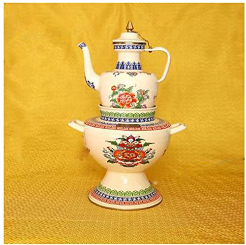 Electric Kettle Teapot Heat Preservation Pot Multi-Function Water-Heating Milk Teapot Double-Layer Enamel Kettle Gift Pot Bohemian Style (A) lofty ambition