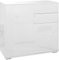 HOMCOM Meuble de Rangement Buffet Commode Armoire de Rangement avec 2 tiroirs et 2 placards à Portes, étagères réglables, pour Salon, Cuisine, Chambre, 79 x 36 x 74 cm Blanc Brillant