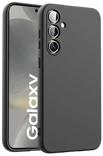 CoolGadget Silikon Hülle für Samsung Galaxy S24 Mikrofaser Schwarz | Qi fähig induktives Laden, farbige TPU Schutzhülle, erhöhter Kamera und Display Rahmen, matt und griffig