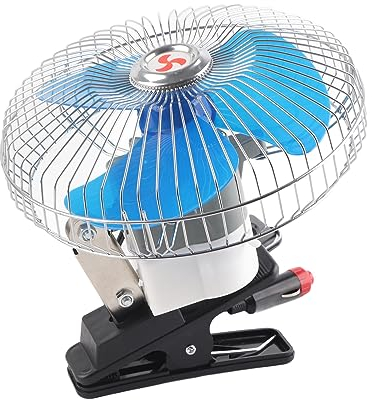Mini Ventilateur à Pince Portable, Ventilateur Oscillant De Refroidissement De Véhicule, Rotation à 180 Degrés, Refroidisseur à Faible Bruit Pour Tableau De Bord De Voiture Et De Camion, 12V 25W