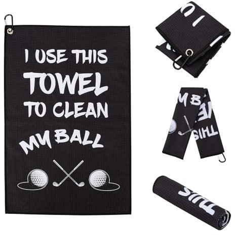 XITVVyg Golf Funny Towel Golf Microfiber Cleaning Cloth for Golf Ball With Clip,Golf Accessories,for Fitness Sport Outdoor Yoga,Funny Gift for Men Golfers Husband Boyfriend Dad Lover