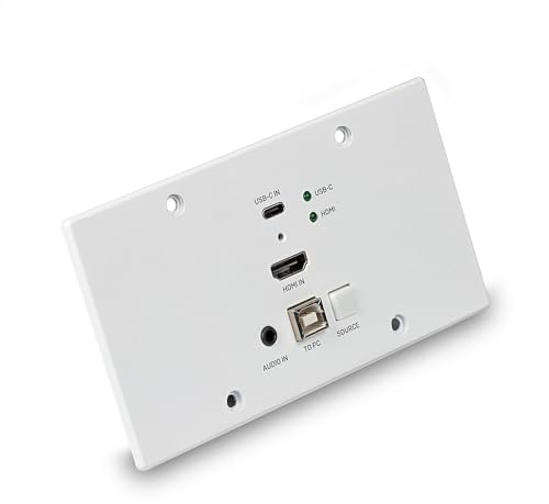 LINDY 38388 150m Cat.6 HDMI 4K60 & Type C HDBaseT EU Wall Plate KVM Extender, Transmitter