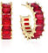 Mesovor Gold Zirkonia Creolen Ohrringe für Damen und Mädchen, 18 Karat Vergoldete Creolen in C-Form, Schmuck für Party, Abschlussball (Rot)