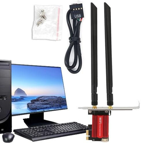 Scheda senza fili, scheda di rete wireless,Adattatori di rete per desktop - Connessione stabile, adattatore WiFi multifunzionale, scheda di rete interna senza fili, migliora i tuoi giochi online
