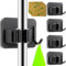 Ataraxia Home - Set di 4 Portascope da Muro - Portascope Salvaspazio, Porta Scope Parete Esterno e Interno, Appendi scope a muro adesivo - Ganci Porta Scope da muro Attacca Scope (Nero)