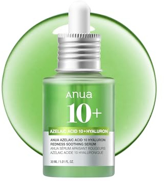 Anua Azelaic Acid 10 Hyaluron Redness Soothing Serum, Facial Serum for Blemish-Prone & Oily-Prone Skin, Lightweight & Hydrating Blemish Care, Hyaluronic Acid, Korean Skincare, 1.01 fl oz.