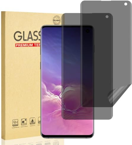 Hejkaoe Privacy Schutzfolie für Samsung Galaxy S10 4G, Sichtschutz Schutzfolie, Kompatibel Fingerabdruck-ID, Blasenfreie Weich TPU Privacy Displayschutzfolie, Anti-Kratzer, Anti Spähen, 2 Stück