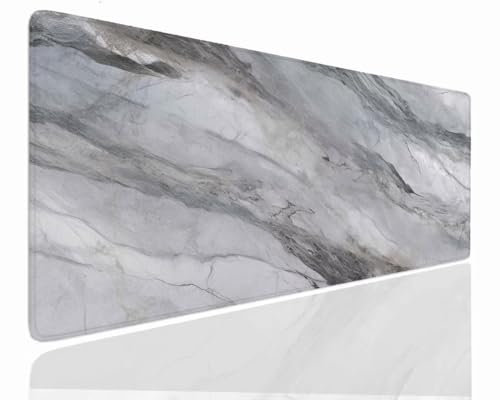 Tappetino Mouse XXL Gaming 900x600x4mm Tappetino Scrivania Grande Mouse Pad Mat con Bordi Cuciti, Tappetino Gaming Base in Gomma Antiscivolo, Mousepad per Tappetino Mouse e Tastiera PC, Marble
