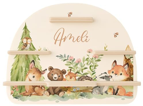 MINIHELDEN - Tonie Regal mit deinem Wunsch-Namen | Wandregal Kinderzimmer zur Aufbewahrung der Tonie Box & Hörfiguren | Tonieregal Mädchen und Jungen - Praktische Kinderzimmer deko & Geschenke Kinder