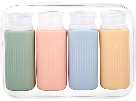 Highfields 100ml Travel Bottles | Durable Premium Refillable Silicone Toiletries Bottles | Leak-Proof TSA Approved | Shampoo, Conditioner, Sunscreen | Hand Luggage Carry On Friendly Zip Bag