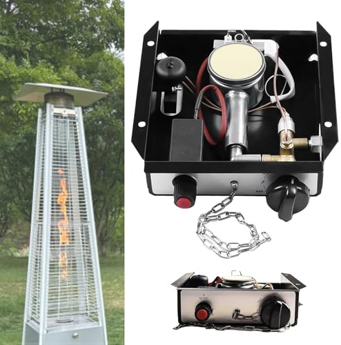 Gas Heizung Kit Ersatz, Ersatz Gasheizungsset Ersatzbrennermodul Propan Gas Glas Rohr Heizung Steuerkasten Ansaugluft Außenheizung Controller Herd Montage Kit ohne Druckminderventil 4 Löcher