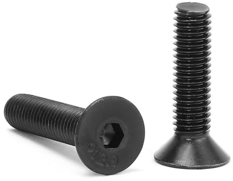 Ziluao Cqinlu-Hex-Schrauben, M2-M8, schwarz, Güteklasse 12.9, Stahllegierung, hohe Festigkeit, Innensechskant, flache Senkkopfschraube, 2 ~ 50 Stück, ausgezeichnete Korrosionsbeständigkeit (30 mm, M10