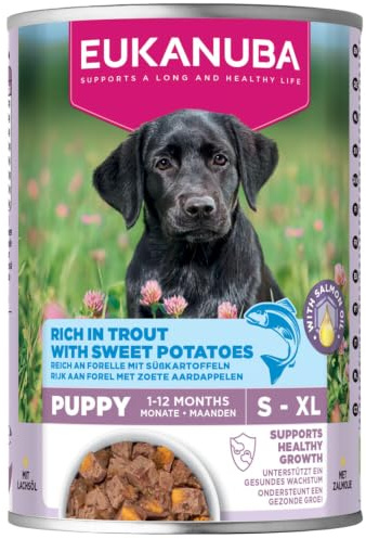 Eukanuba Puppy Grain Free Wet Dog Food Trout & Sweet Potato 6 x 400g