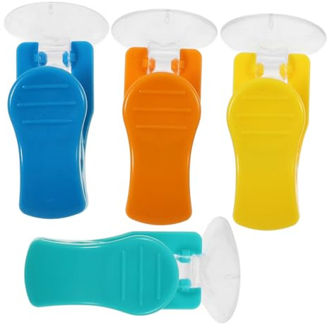 HEALSOPTHY Clip De Ventosa Para Colgar Ganchos Ventosa Baño Para Toallas Pinzas Toalla Para Azulejo Liso En Cocina Y Baño 4 Unidades 2.36 X 1.18 X 1.18 in