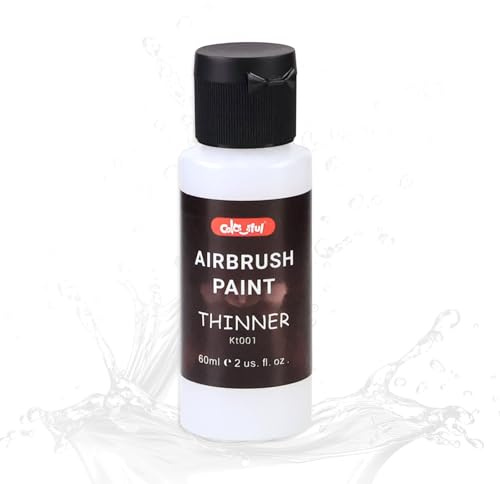 Colorful Airbrush Thinner, 60ml Paint Reducer for Model & DIY Projects | Non-toxic odorless quick-drying formula, permanent finish, includes black primer, cleaner & thinner for ABS, plastic & metal