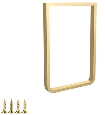 HDEYRSX 1 Pcs Heavy Duty Metal Table Legs,Industrial Rustic Steel Furniture Feet for DIY Coffee Table,Dining Table,Breakfast Bar Stand Bench Dining Desk Feet,with Screws (Gold,40cm x 80cm)