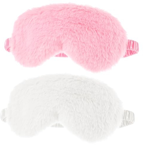 Sibba Plüsch Augenmaske 2 Stück Ultraweiche Verdunklungs Schlafmaske | Plüsch-Augenbinde, Reise-Schlafmasken, für Damen Und Herren, Schlaf, Nickerchen, Partyzubehör