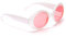 DEGUISE TOI Occhiali Rotondi Bianchi con Lenti Rosa - Grigio, Bianco - Taglia Unica