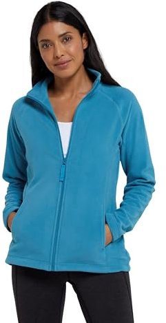 Mountain Warehouse Raso Womens Fleece - Soft Touch Ladies Sweater Top with Full Zip, Microfleece - Best for Daily Use, Outdoors & Travelling Teal Women's Size 6