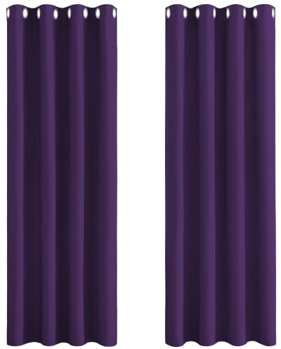 PONY DANCE Tende per Salotto Tenda Termica Oscuranti Moderne per Soggiorno Curtains Camera da Letto Termiche Isolanti Interni 2 Pezzi L 140 x A 240 cm, Viola
