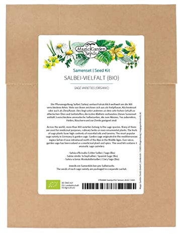 Salvia (orgánica) - Semillas- Set de con 3 variedades aromáticas