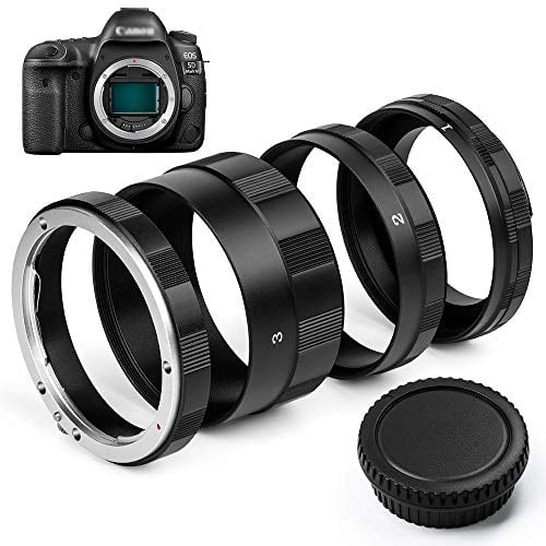 Fotover Makro Verlängerungsrohr Macro Extension Tube Metall Mount Ring for All Canon EOS EF Mount DSLR Cameras 6D Mark II 5D Mark IV EOS 200D 60D 80D 70D 5Ds R 5D Mit Körper Hinterer Objektivdeckel