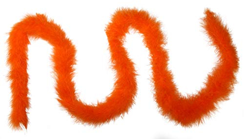 Flydreamfeathers Marabu-Federboa, 22 g, 2 m lang, für Tanzen, Hochzeiten, Basteln, Partys, Farbe: Orange, Small