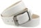 Anthoni Crown Unisex Ledergürtel Gürtel, Weiß, 95