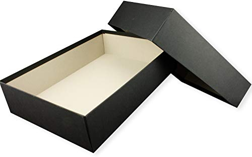 Hochwertige Aufbewahrungs- und Geschenkboxen - 3 Stück - DIN A4 - Schwarz bezogen - 302 x 213 x 70 mm