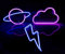 VIOPVERY 3 Pcs Neon Signs,LED Neon Light Signs for Wall Decoration,LED Cloud Lightning Planet Neon Lights for Bedroom,Party,Birthday,Christmas,Wedding,Bar