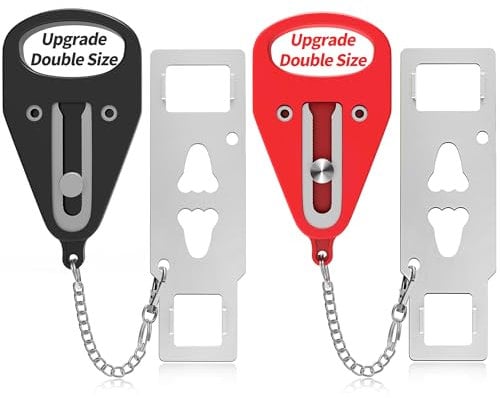 2 piezas de cerradura de puerta portátil casillero de seguridad para viajes práctico dispositivo de bloqueo para mayor seguridad y privacidad, perfecto para el hogar, hotel, apartamento, universidad