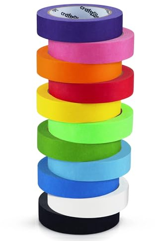 Craftzilla Colored Masking Tape, 11Rolls 275 Yards Total, for Arts & Craft