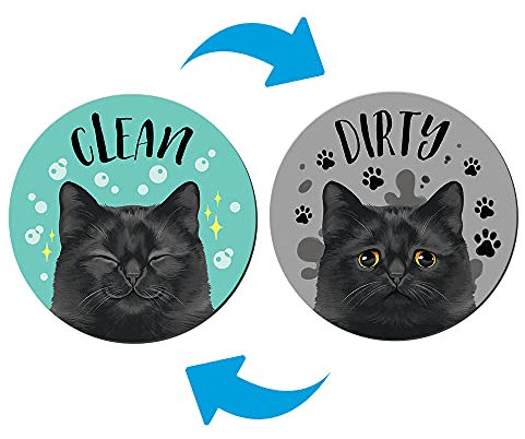 WIRESTER Boombay Black Cat Fridge Magnet 3.5 Double Sided Magnet for Kitchen Dishwasher Washing Machine