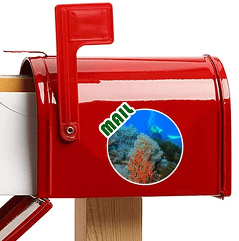 Beauty Gift Ocean Fish Diving People Coral Science Nature Aufkleber Briefkastenaufkleber Kleber