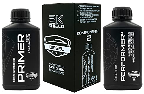 LIFETIME 2K Shield Diesel 2 Komponenten Öl Additiv | Motoröl Additiv speziell für Diesel Motoren | Nano Diamant Beschichtung | Hydrostößel Additiv | 230 ml & 250 ml
