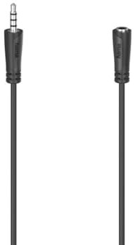 Hama Prolunga jack da 3,5 mm per cavo di prolunga per cuffie (4 PINI, protezione cavo, 1,5 m) nero
