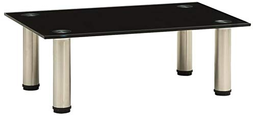 Gawany TV Tisch Schrank Monitor Glasaufsatz Aufsatz Monitorerhöhung Fernseh Podest Monitoraufsatz Erhöhung Schwarz 40x35x17 cm Hartglas
