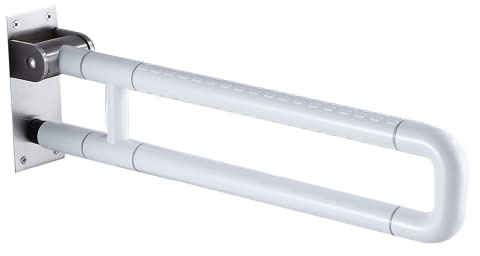 Wandhalterungs Handicap Haltegriffe Anti-Rutsch-Griff-Haltegriff Weiß Bad Stützklappgriff Badezimmer-Dusche Sicherheitsgriffe WC Klappgriff Edelstahl für Senioren Behinderte (60cm)