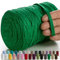 MeriWoolArt® Makramee Textilgarn zum Häkeln und Stricken - DIY glitzern flache T-Shirt Band Garn Dicke 10 mm, 125 m - Recyceltes Baumwollgarn mit Lurex, Viscose (Lurex Grün)
