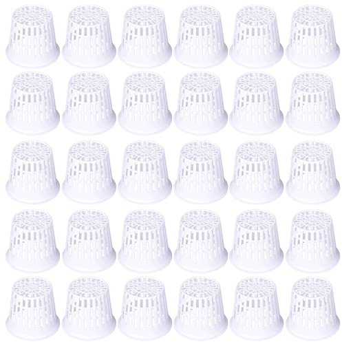 hifrom Net Pot für hydroponics, Hydrokultur-Netztöpfe, Pflanzen Mesh Topf Net, Töpfe Kunststoff Hydroponics Garden Net Cup, Hydroponik Anzuchttöpfe, Hydrokultur Topf (B:30Weiß)…