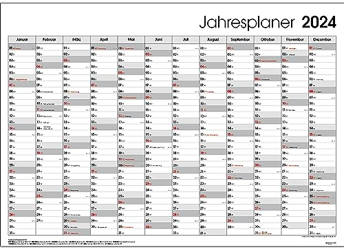 2025 Wandkalender Jahresplaner Kalender DIN A1 Grau modern, gerollt im Karton