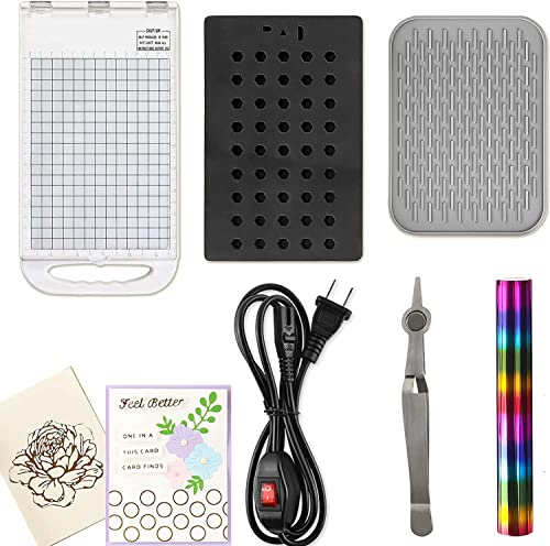 Foilpress Heat Press Crafting Foliermaschine für Kartenherstellung Crafting Scrapbooking Kits Folierplattform Glimmer System Papier Leder Prägung Vinyl Folie Transfer Folie Press Machine (220 V)