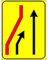 CARTELLO IN LAMIERA SCATOLATA RETTANGOLO 60X40 cm - corsia chiusa per cantieri - SEGNALE CATARIFRAGENTE CON CAVALLETTO (CARTELLO)