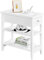 Yaheetech Table de Chevet Blanche, Table de Nuit Etroite, avec 1 Tiroir, 2 Etagère, Pied en Bois Massif 60 x 30 x 61,5 cm
