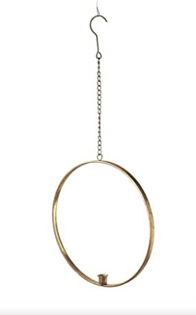 Florissima Kerzenhalter Metall Ring Durchmesser 35 cm Gold zum hängen für Stabkerzen