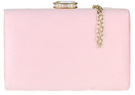 Womens Faux Suede Clutch Bag Chain Strap Wedding Party Evening