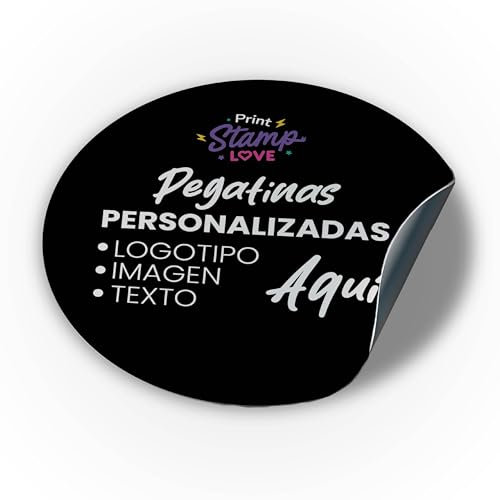 Pegatinas Personalizadas Redondas – Personalizar Etiquetas Adhesivas en Vinilo con Logo, Nombres o Imagen en varios Tamaños (2cm ø)